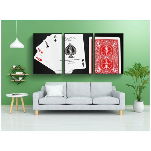 фото Набор модулных постеров для интерьера "карта, игральная карта, волшебная карта" 60x90 см. в тубусе, без рамки lotsprints