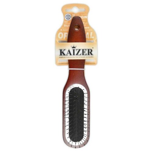 Kaizer professional расчёска для волос массажная с мет зубцами дер ручка, арт. 802039 , 1 шт