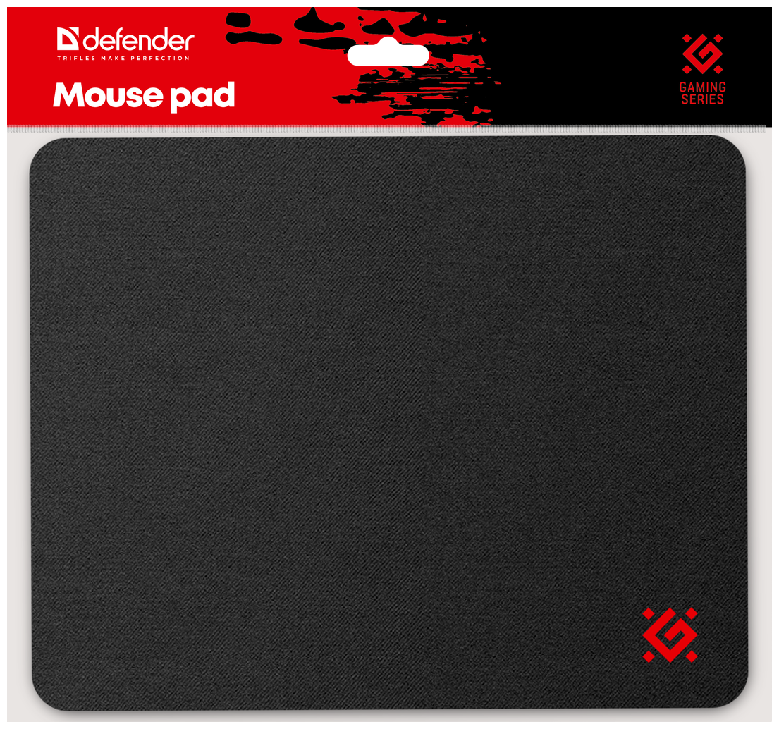 Коврик для мышки Defender Black 20x25 см, игровой, антискользящий, ткань+резина