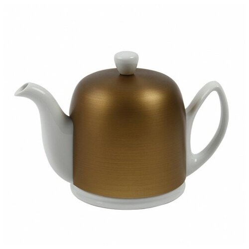 Фарфоровый белый заварочный чайник на 6 чашек с бронзовой крышкой. Salam White 216415 , 900 мл, Degrenne