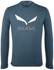 Футболка С Длинным Рукавом Для Активного Отдыха Salewa Solidlogo Dry Men's L/S Tee Premium Navy Melange (Eur:50)