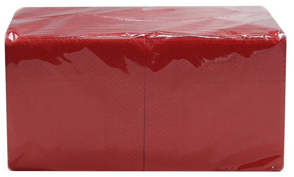 Салфетки двухслойные ZELPAPER 24х24 красные, бумажные, 250 шт, 100% целлюлоза - фотография № 4