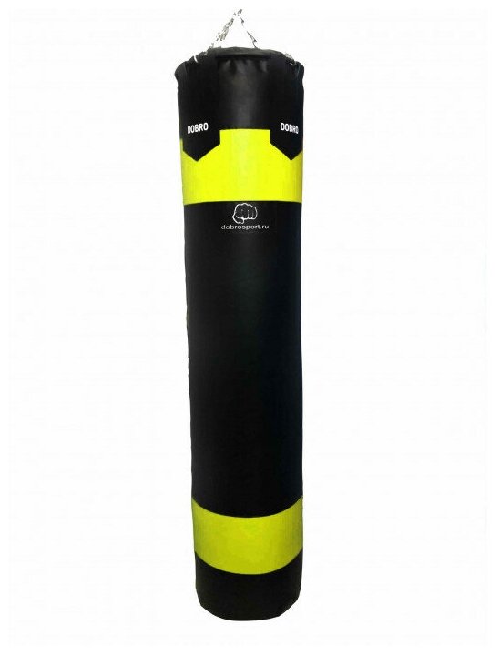 Боксерский мешок Титан (Premium) 140x36, вес 60-65 кг, желтый/черный