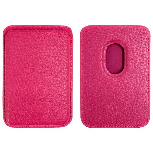 Картхолдер кожаный личи для iPhone, iGrape (Розовый) картхолдер wallet кожаный чехол бумажник magsafe для iphone коричневый