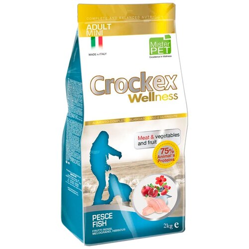 CROCKEX Wellness корм для взрослых собак малых пород, рыба с рисом 2 кг
