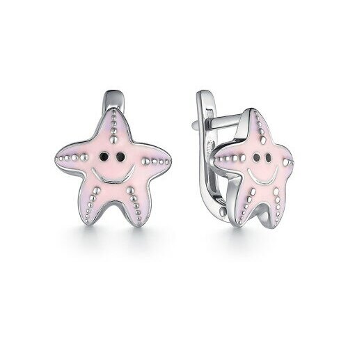 Детские розовые серьги Звёздочки из серебра 925 пробы DEWI KIDS 901022267