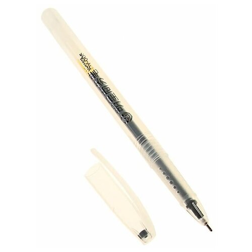 Ручка гелевая, 0.5 мм, чёрный, тонированный корпус (12шт.)