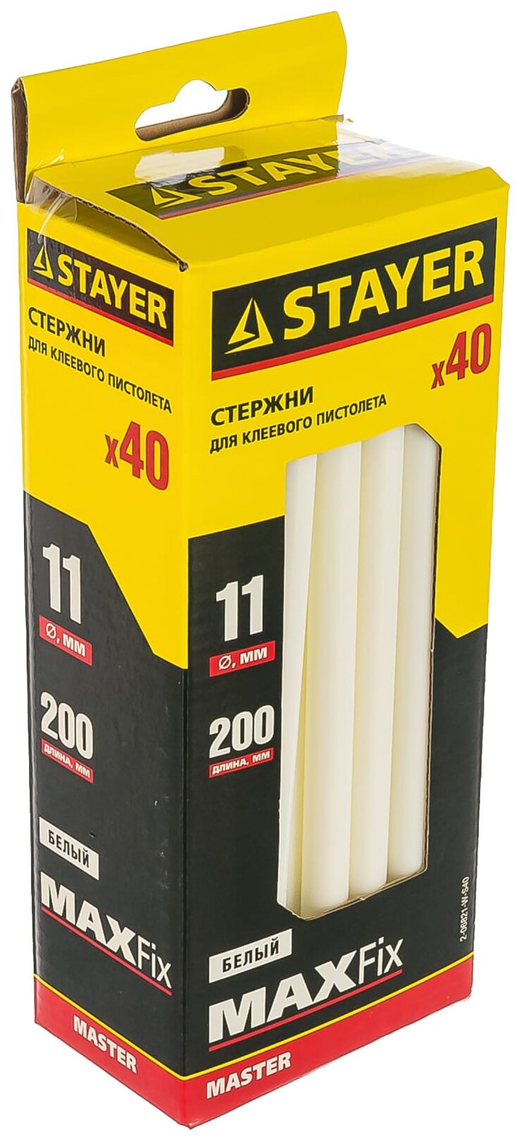 Клеевые стержни STAYER White белые 11х200 мм 40 шт. 2-06821-W-S40