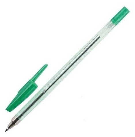 Ручка шариковая Beifa AA 927 (0.5мм, зеленый цвет чернил, корпус прозрачный) 1шт. (AA927-G)