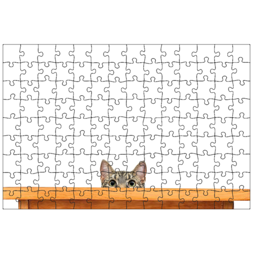 фото Магнитный пазл 27x18см."кошка, домашний питомец, стол" на холодильник lotsprints