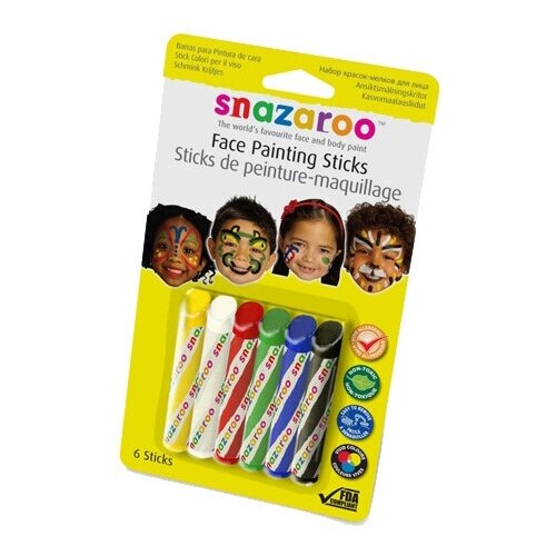 фото Snazaroo набор красок-мелков для лица, для детей, 6цв