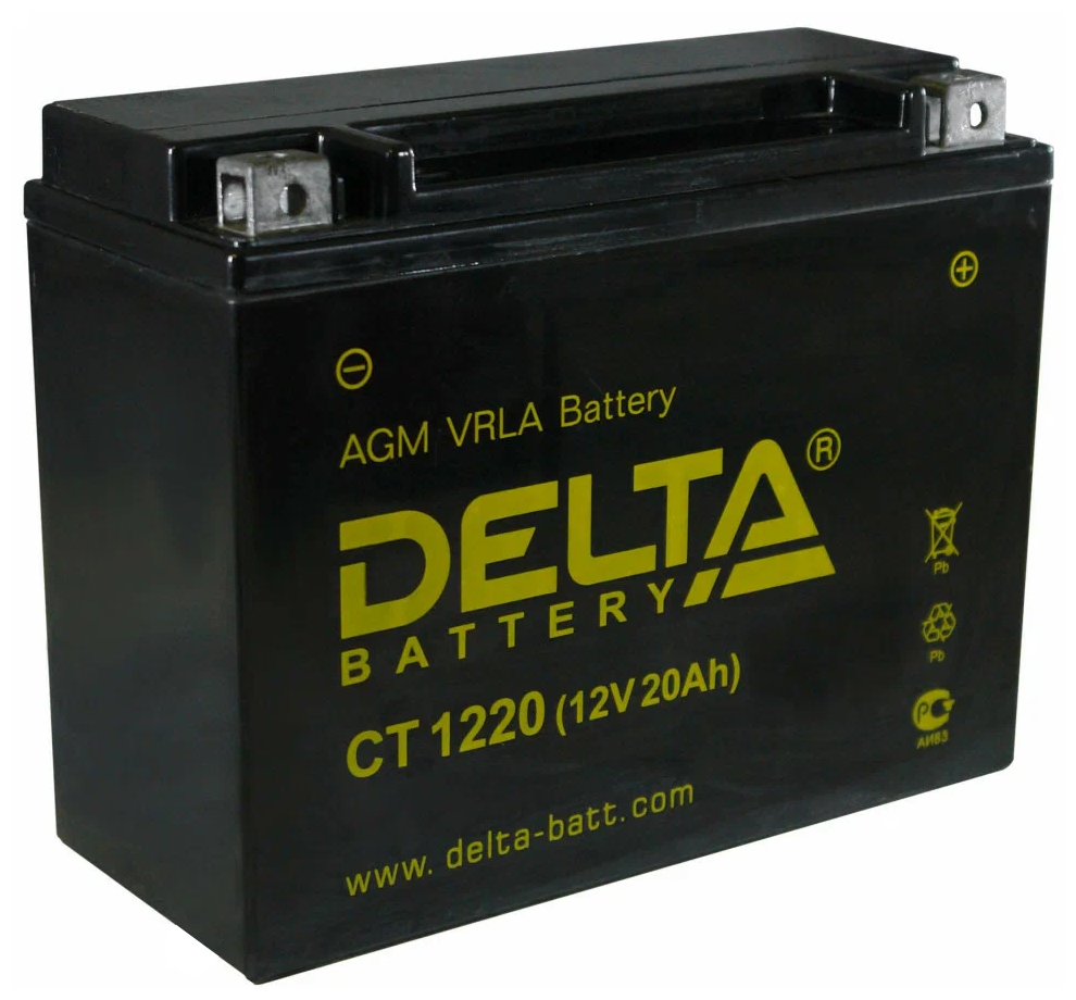 Мото аккумулятор DELTA Battery CT 1220 (Y50-N18L-A Y50-N18L-A3 YTX24HL-BS)