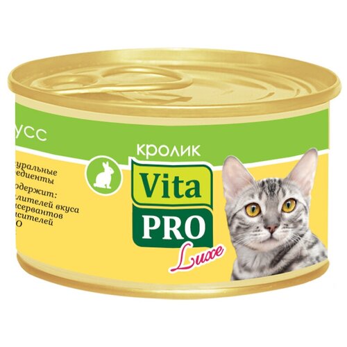 VITA PRO LUXE для взрослых кошек мусс с кроликом (85 гр х 24 шт)