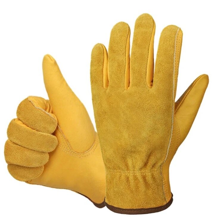 Рабочие садовые защитные перчатки кожаные , размер M - фотография № 1