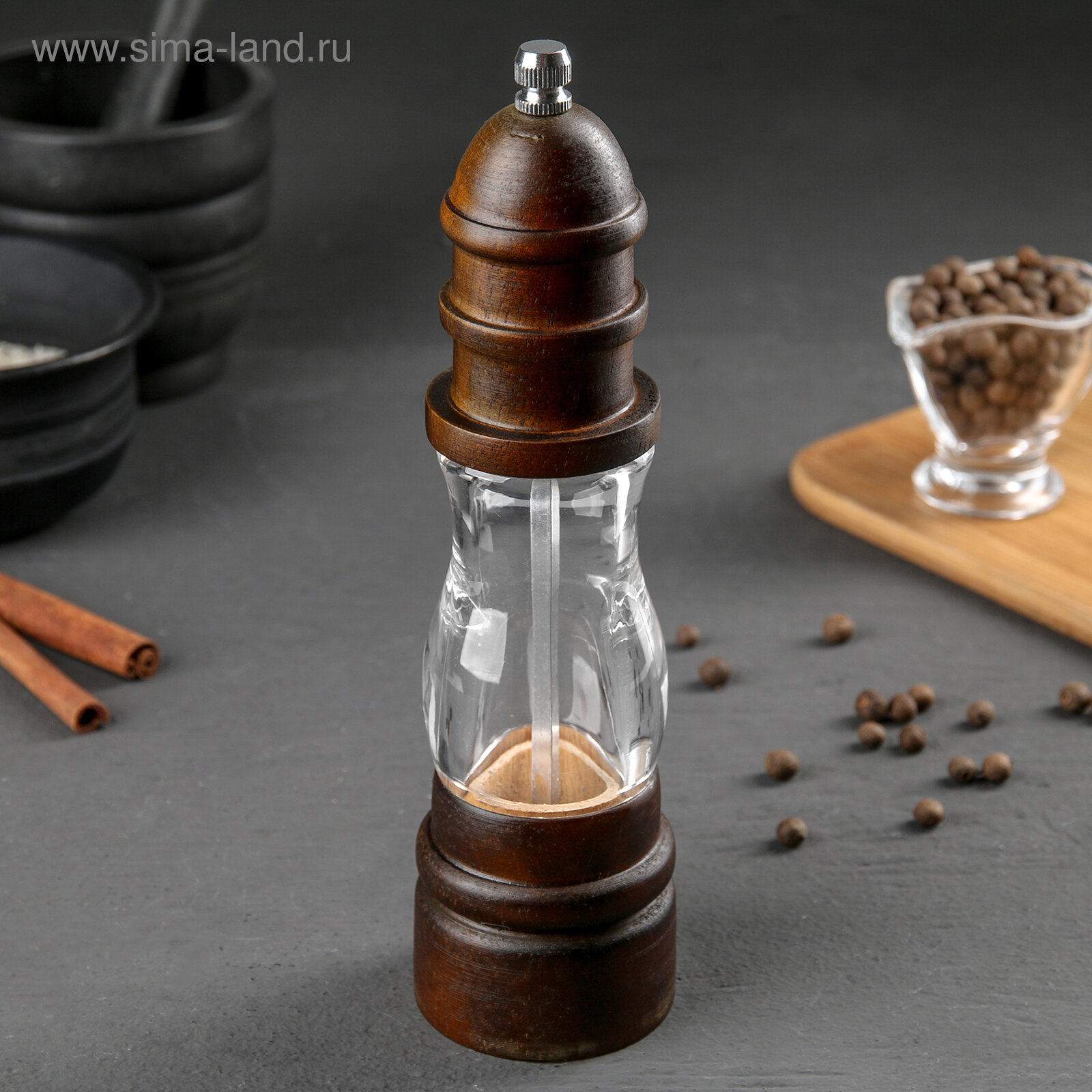 Мельница для специй Доляна «Эстет» 22×55 см керамический механизм дуб 4129179