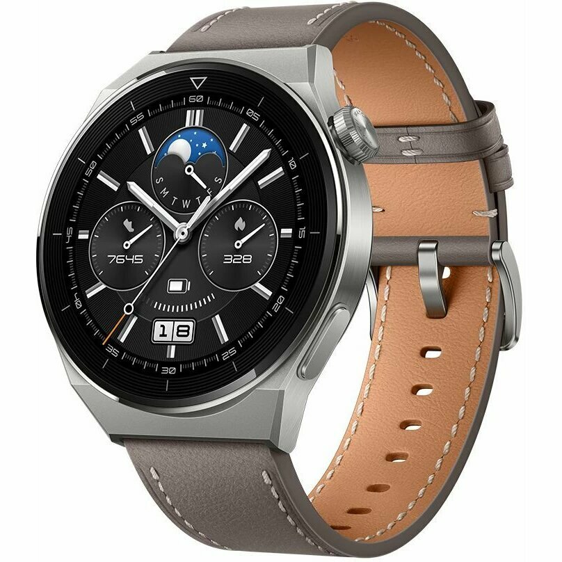 Умные часы HUAWEI Watch GT 3 Pro, светло-серый титановый корпус c ремешком из фторэластомера - фото №5