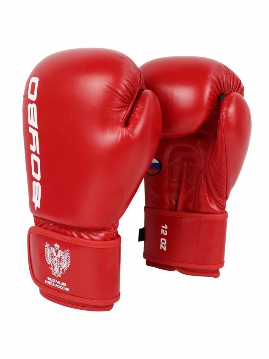 Боксерские перчатки BoyBo TITAN Одобрены ФБР 12 OZ красный Кожа