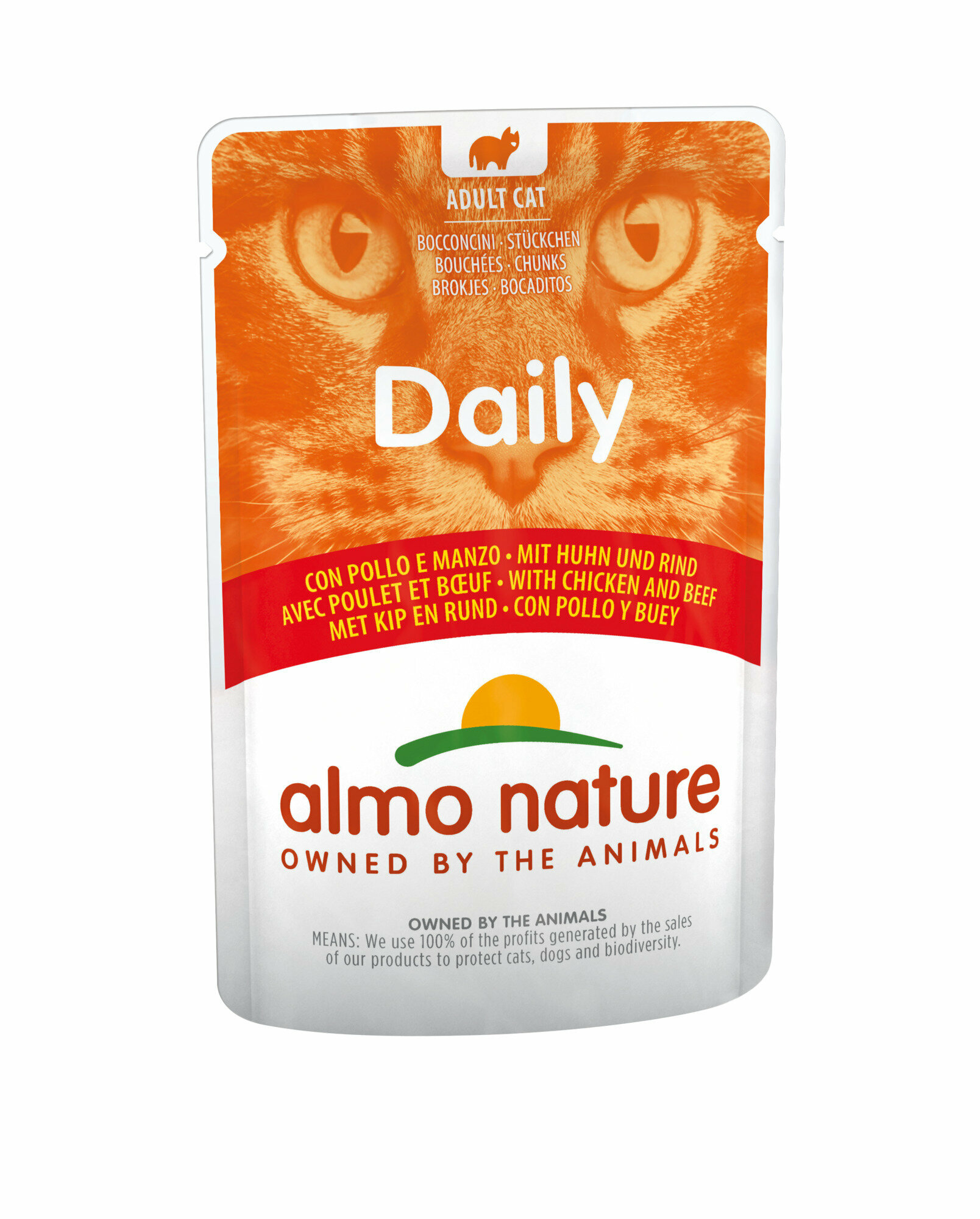 Влажный корм для кошек Almo Nature Daily, с курицей, с говядиной 30 шт. х 70 г (кусочки в соусе) - фотография № 4