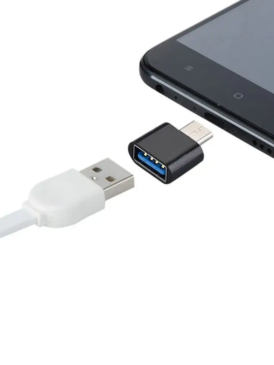 Переходник для телефона на флешку с USB на Type-C Черный — фото 1