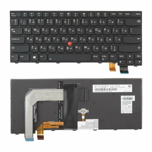Клавиатура для ноутбука Lenovo ThinkPad T470P черная с рамкой, с подсветкой, со стиком