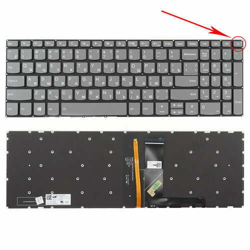 петли для ноутбука lenovo ideapad 320 15 330 15 320 15abr 320 15ast 320 15iap 320 15ikb 320 15ikbn 320 15isk Клавиатура для ноутбука Lenovo 320-15ISK серая без рамки, с подсветкой, с кнопкой включения