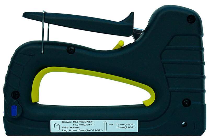 Степлер усиленный мебельный Hanskonner (HK1071-01-08), скобы 53 6-16 мм, гвозди 300 15-16 мм, рессорный