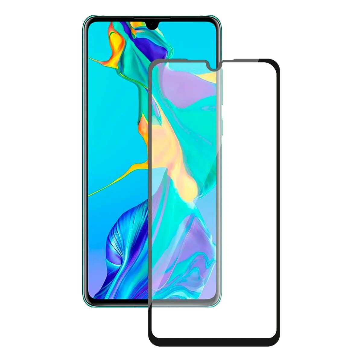 Защитное стекло "Полное покрытие" для Huawei P30 Lite / Honor 20S / Honor 20 Lite/хуавей п30 лайт/хонор 20с/хонор 20 лайт Черное