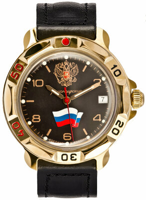 Наручные часы Восток Командирские 819453, черный, золотой