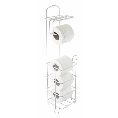 Держатель для туалетной бумаги с полками для хранения белый, Vialex, арт. KWT100