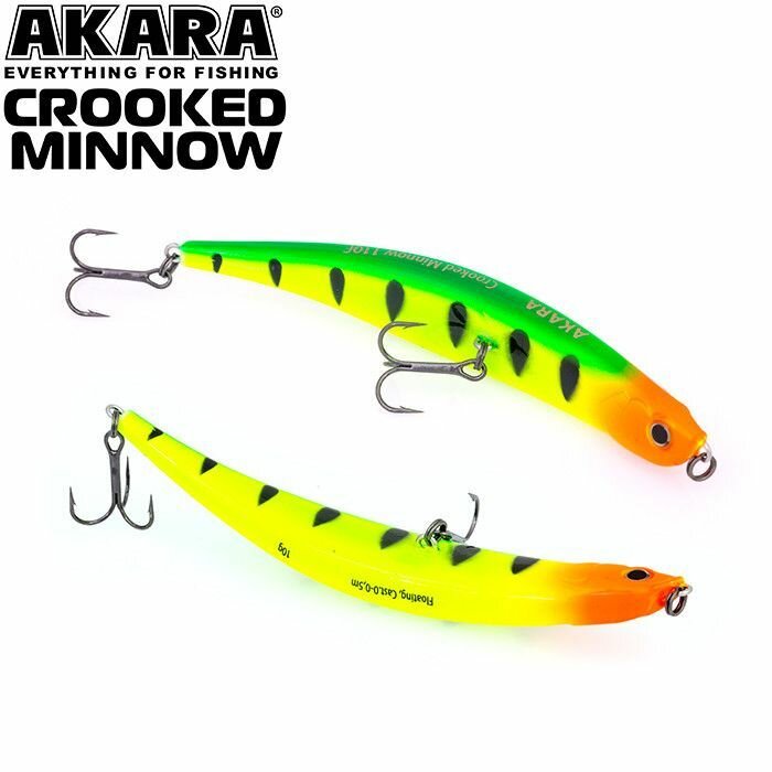 Воблер Akara Crooked Minnow 110F 10гр. A102