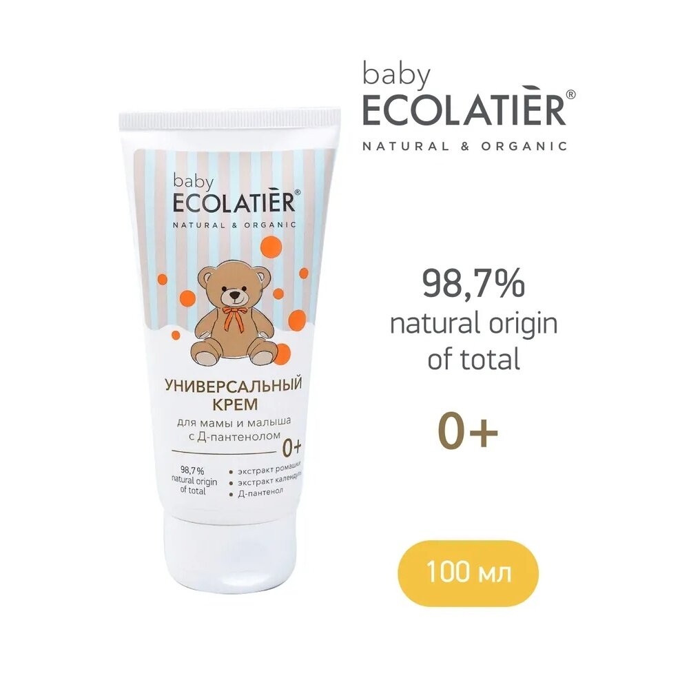 Универсальный крем для мамы и малыша с Д-пантенолом 0+ Ecolatier baby 100 мл