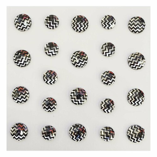 457960 Стразы декоративные клеевые черно-белый зигзаг