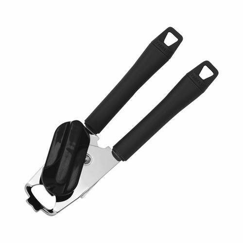 Открывалка для консервных банок, сталь нерж, пластик, длина 210, ширина 55мм, черный, металлич.
