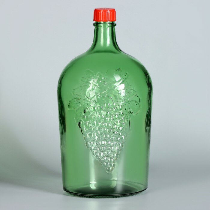 Бутылка «Погребок», стеклянная, 5 л, цвет зеленый