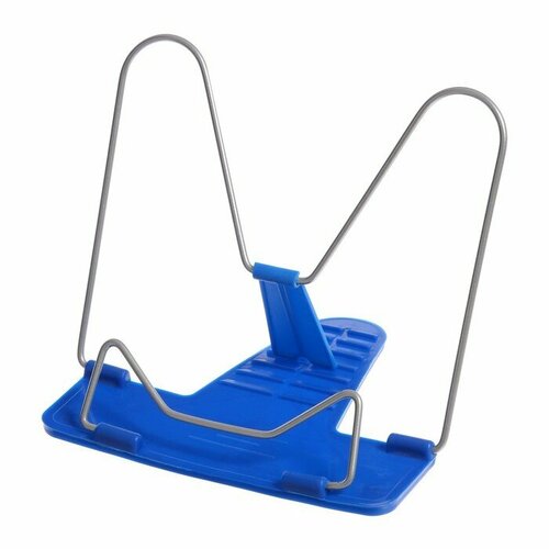 Подставка для книг пластик/мелалл Calligrata престиж с европодвесом синяя