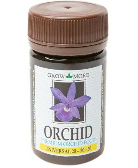 Удобрение Grow More Orchid Universal Formula 20-20-20, подкормка для орхидей, 25 г - фотография № 1