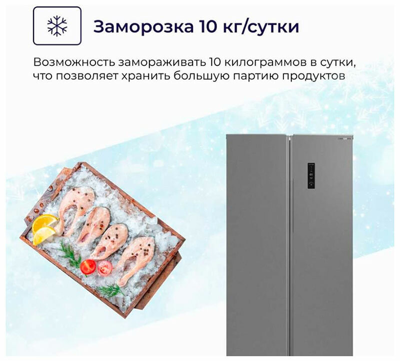 Холодильник Side by side Delvento VSG96101 серебристый - фотография № 19