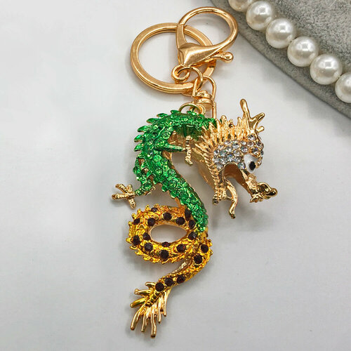 Брелок, зернистая фактура, зеленый