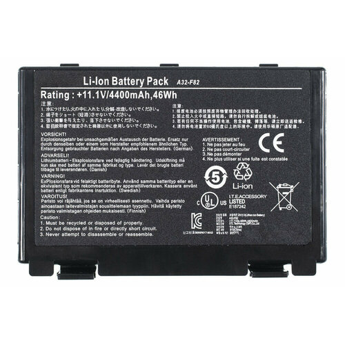 Аккумулятор Premium A32-F82 для Asus K50C, K50IJ, K50IN, K50AB, K40IJ / 11,1V 4400mAh 48,84Wh