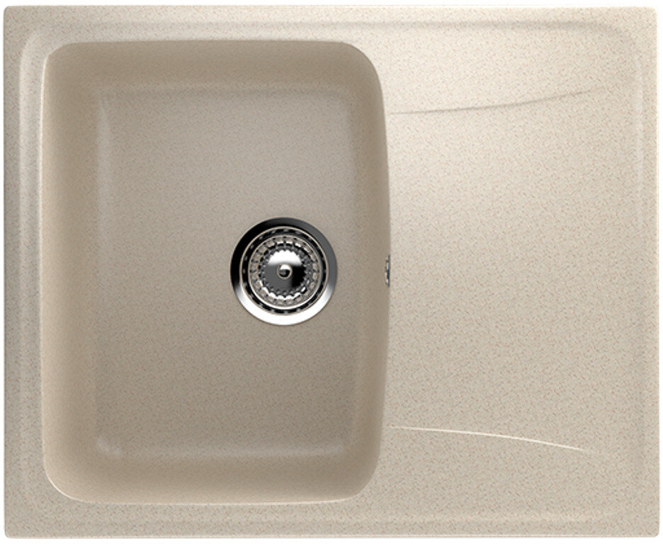 Каменная мойка для кухни врезная SURAGRAN S-26, 580*470мм, прямоугольная, цвет бежевый/Раковина для кухни