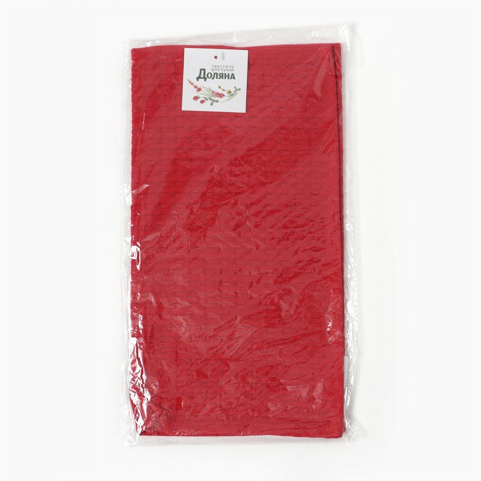 Полотенце от "Доляна", цвет бордовый , размер 35х60 см, крупная вафля, плотность 220 г/м2 - фотография № 5
