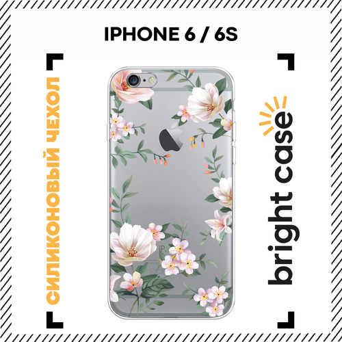 Чехол на Apple iPhone 6/6S / Айфон 6/6S с принтом С цветами белыми ...