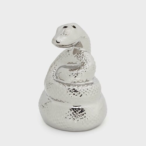 Емкость для соли или перца, 8 см, фарфор P, серебристая, Змея, Snake silver серебристый, размер 7,5 см