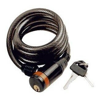 Замок TY-506 спиральный 12х1200мм с ключом чёрный в торг. уп.