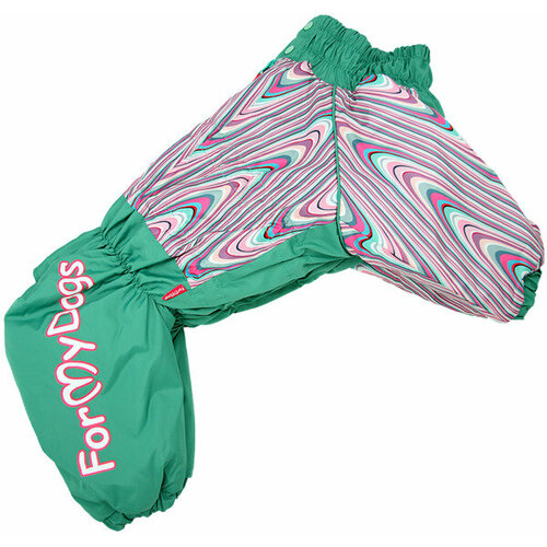 Комбинезон ForMyDogs розовый с зеленым для девочек, ФоМайДог B1 (спина 40см, грудь 70см)