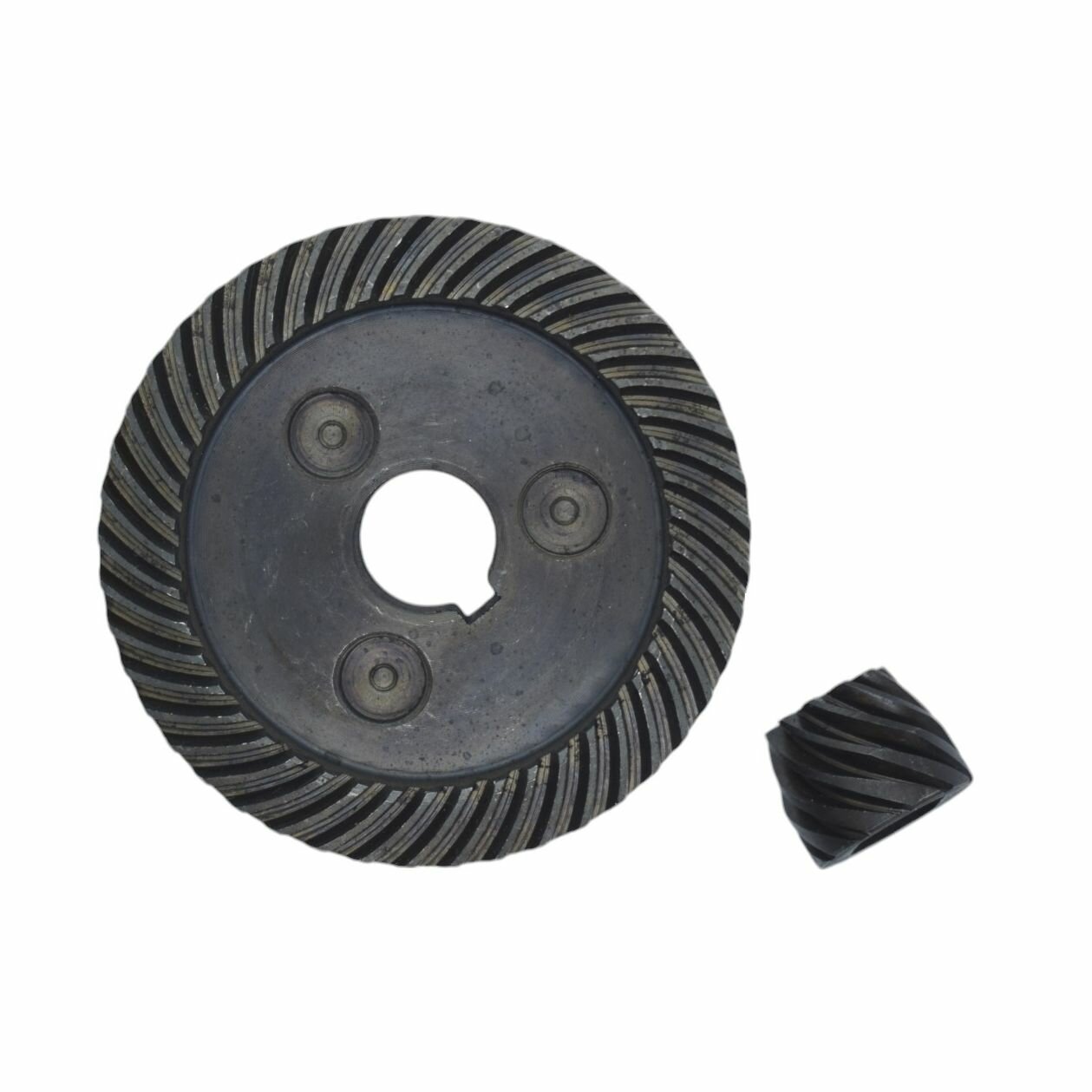 Конические шестерни (Зубчатая пара, редуктор) к китайским болгаркам D65х14 мм H-19мм 45Z, d18х9 мм h-15 мм 11Z