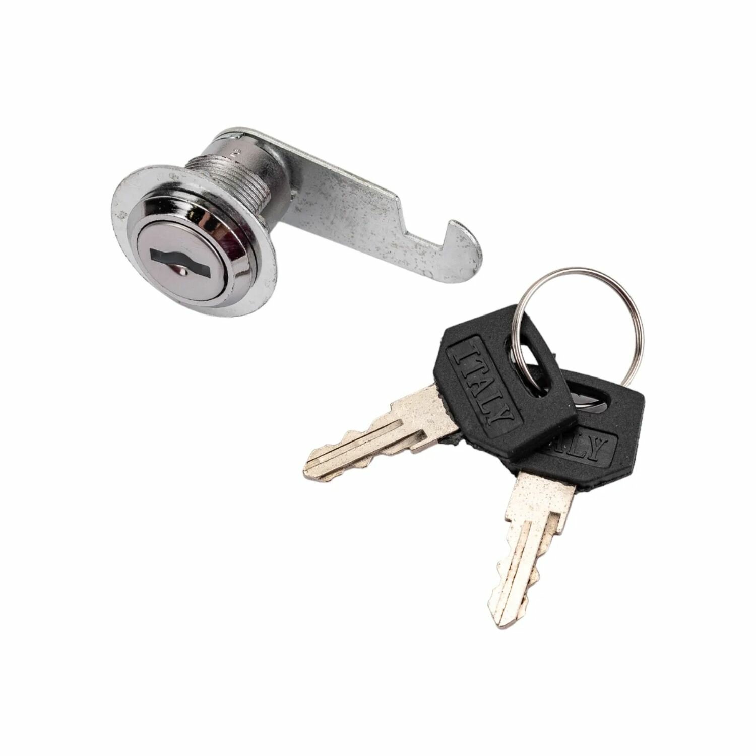 Замок почтовый 16 мм никель, врезной, цилиндровый, 2 ключа, ЦАМ, сталь — фото 1