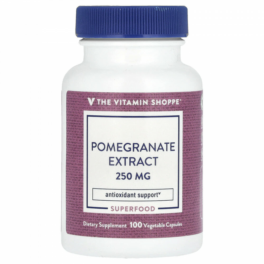 The Vitamin Shoppe, Экстракт граната, 250 мг, 100 растительных капсул
