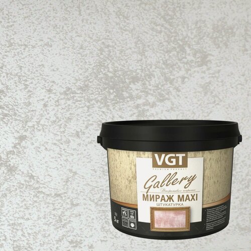 Изображение товара Штукатурка декоративная VGT Gallery Мираж Maxi (5кг) серебристо-белый