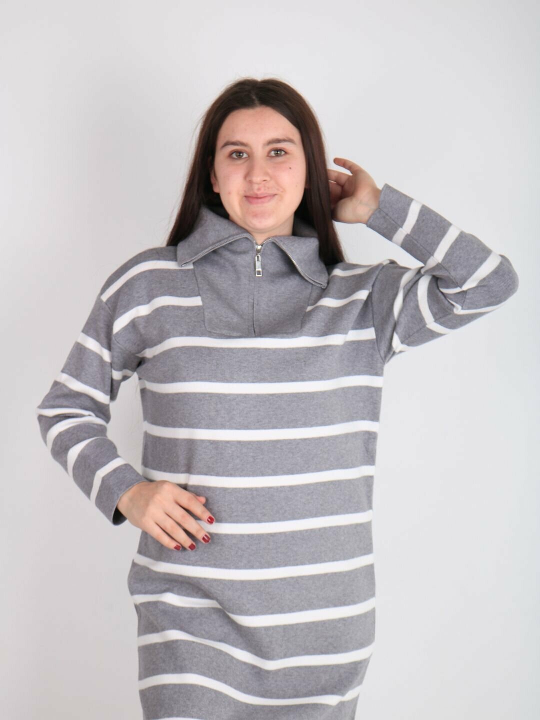 Туника, 1 шт., размер OneSize, серый — фото 1